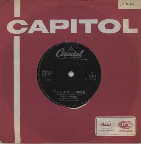 Glen Campbell Try A Little Kindness 7" vinyl single (7 inch record / 45) UK GLC07TR754511