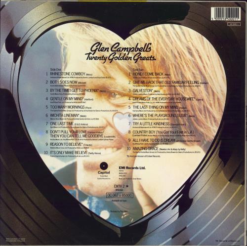 Glen Campbell Twenty Golden Greats vinyl LP album (LP record) UK GLCLPTW774816