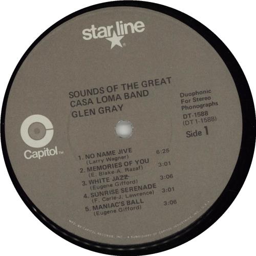 Glen Gray Sounds Of The Great Casa Loma Band vinyl LP album (LP record) US GQELPSO677007