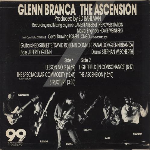 Glenn Branca The Ascension vinyl LP album (LP record) US GMHLPTH866642