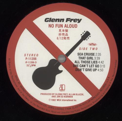 Glenn Frey No Fun Aloud vinyl LP album (LP record) Japanese GLNLPNO646972