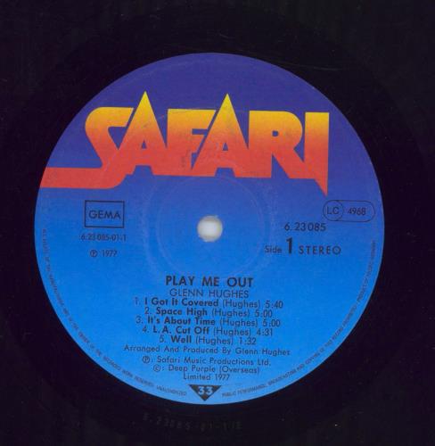 Glenn Hughes Play Me Out vinyl LP album (LP record) German GLHLPPL855337