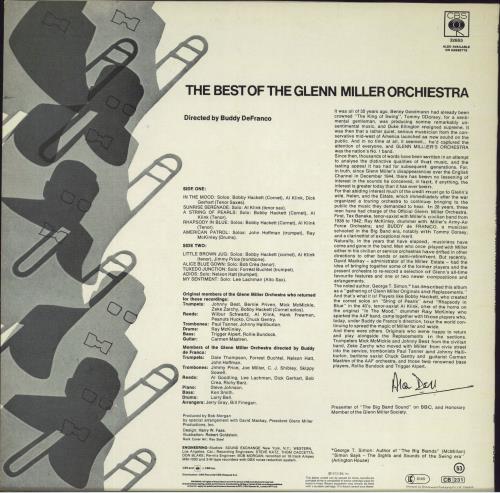 Glenn Miller The Best Of The Glenn Miller Orchestra - Vol. 1 vinyl LP album (LP record) UK GMELPTH806693