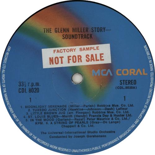 Glenn Miller The Glenn Miller Story - Factory Sample vinyl LP album (LP record) UK GMELPTH656286