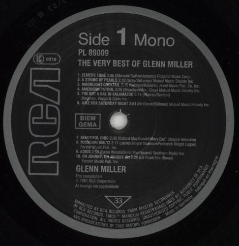 Glenn Miller The Very Best Of Glenn Miller vinyl LP album (LP record) German GMELPTH554729