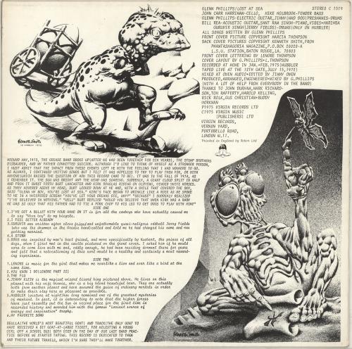 Glenn Phillips Lost At Sea vinyl LP album (LP record) UK G/PLPLO689828