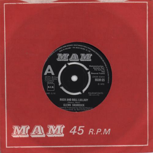 Glenn Shorrock Rock And Roll Lullaby - A-label 7" vinyl single (7 inch record / 45) UK OCR07RO654381