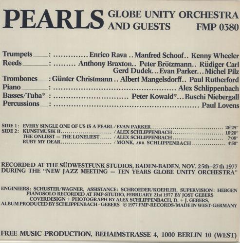 Globe Unity Pearls vinyl LP album (LP record) German G0QLPPE708287