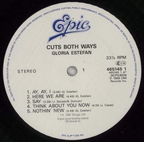Gloria Estefan Cuts Both Ways vinyl LP album (LP record) UK ESTLPCU251171