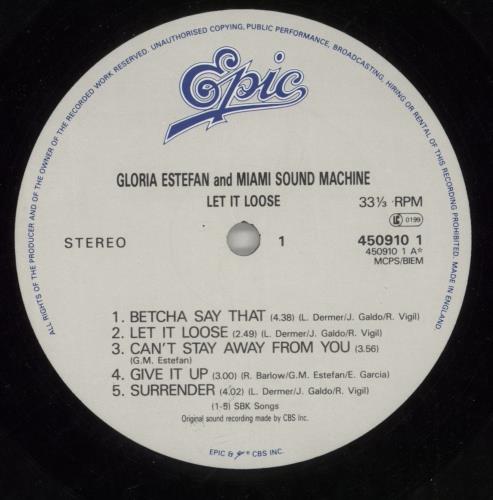 Gloria Estefan Let It Loose vinyl LP album (LP record) UK ESTLPLE101512