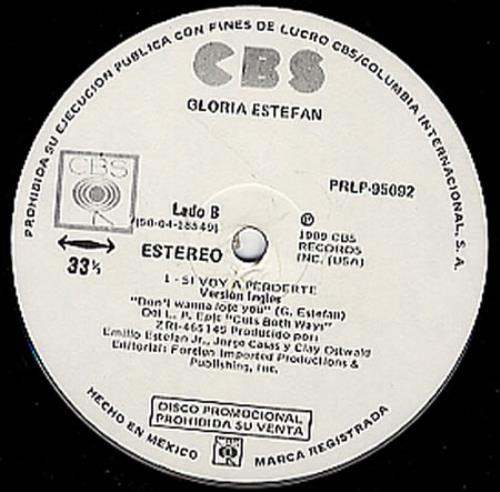 Gloria Estefan Si Voy A Perderte 12" vinyl single (12 inch record / Maxi-single) Mexican EST12SI149675