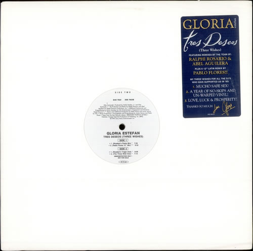 Gloria Estefan Tres Deseos (Three Wishes) 12" vinyl single (12 inch record / Maxi-single) US EST12TR60156