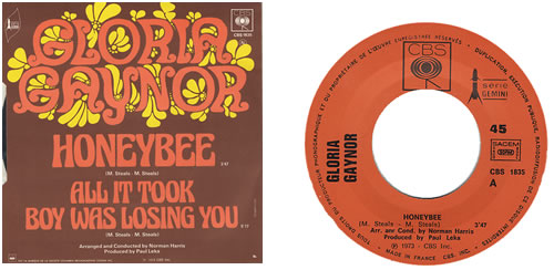 Gloria Gaynor Honeybee 7" vinyl single (7 inch record / 45) French GLG07HO405460