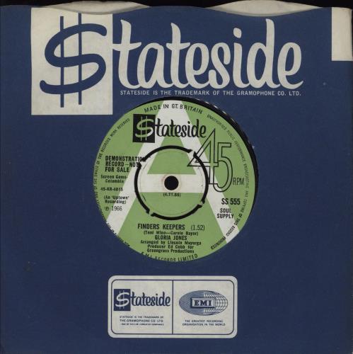 Gloria Jones Finders Keepers - A Label 7" vinyl single (7 inch record / 45) UK GJS07FI761491