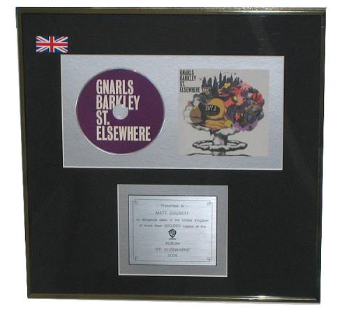 Gnarls Barkley St. Elsewhere award disc UK GNHAWST423300