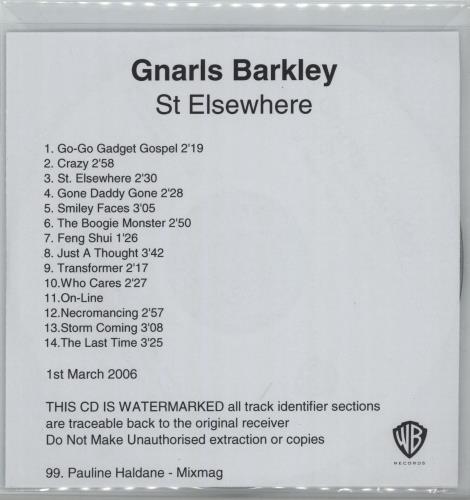 Gnarls Barkley St. Elsewhere CD-R acetate UK GNHCRST664442