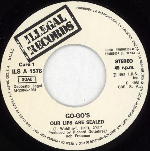 Go-Go's Nuestros Labios Estan Sellados 7" vinyl single (7 inch record / 45) Spanish GOG07NU13508