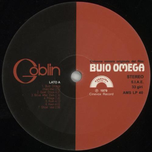 Goblin Buio Omega vinyl LP album (LP record) Italian GB9LPBU851595