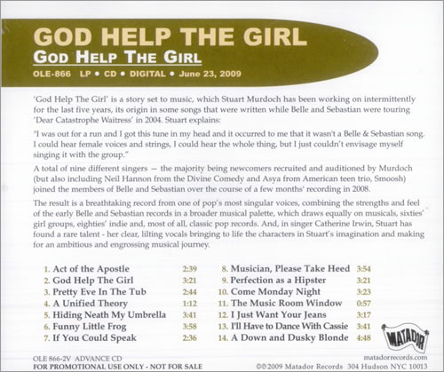 God Help The Girl Gold Help The Girl CD album (CDLP) US GHICDGO517411