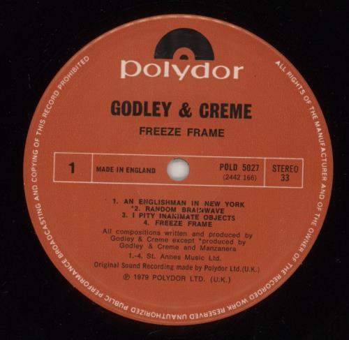 Godley & Creme Freeze Frame vinyl LP album (LP record) UK G&CLPFR658656
