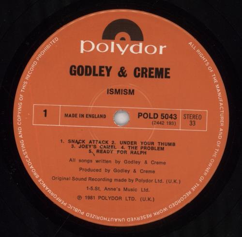 Godley & Creme Ismism vinyl LP album (LP record) UK G&CLPIS246432