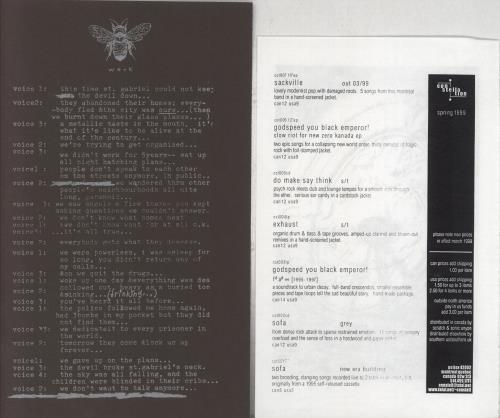 Godspeed You Black Emperor Slow Riot For New Zero Kanada EP + Brown Insert 12" vinyl single (12 inch record / Maxi-single) Canadian GAC12SL853015