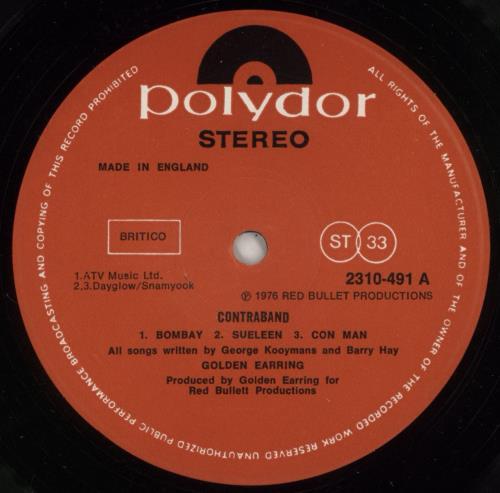 Golden Earring Contraband vinyl LP album (LP record) UK EARLPCO459214