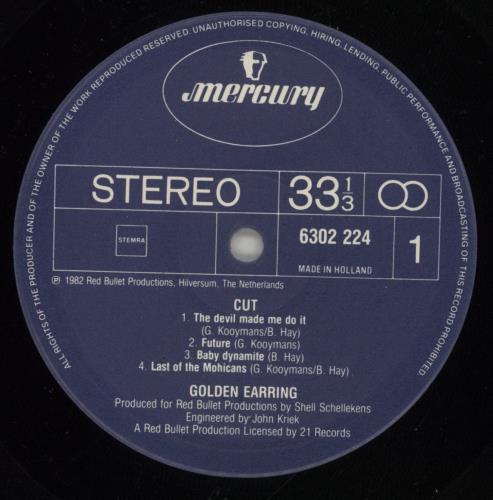 Golden Earring Cut vinyl LP album (LP record) Dutch EARLPCU671151