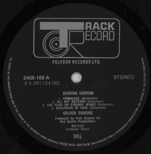 Golden Earring Hearing Earring - VG vinyl LP album (LP record) UK EARLPHE850756
