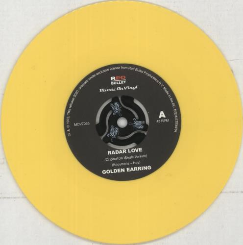 Golden Earring Radar Love - RSD 2020 - Yellow Vinyl + Numbered 7" vinyl single (7 inch record / 45) UK EAR07RA865780