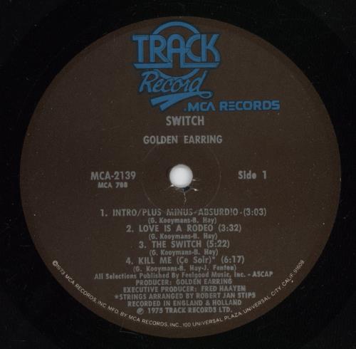 Golden Earring Switch vinyl LP album (LP record) US EARLPSW890523