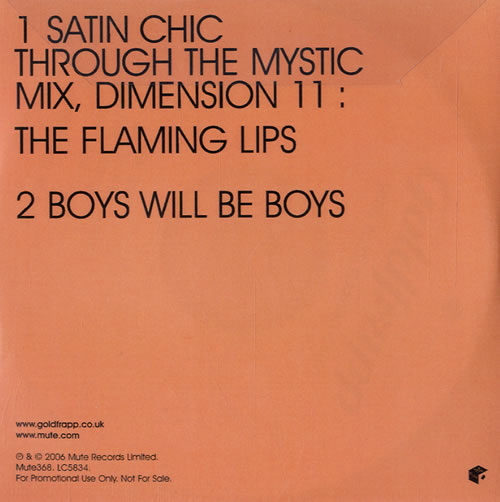 Goldfrapp Satin Boys, Flaming Chic CD-R acetate UK FPPCRSA584772