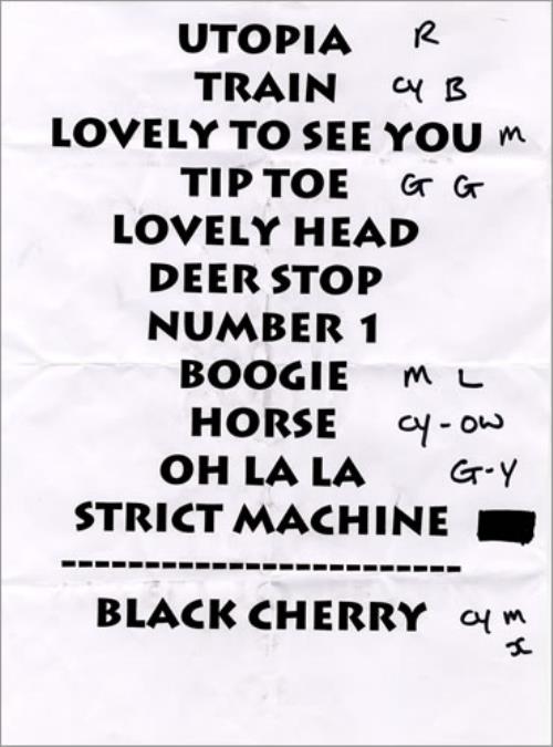 Goldfrapp Set List + Ticket Stub memorabilia UK FPPMMSE482281