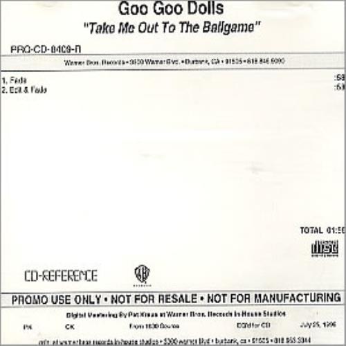 Goo Goo Dolls Take Me Out To The Ballgame CD-R acetate US GGDCRTA287314