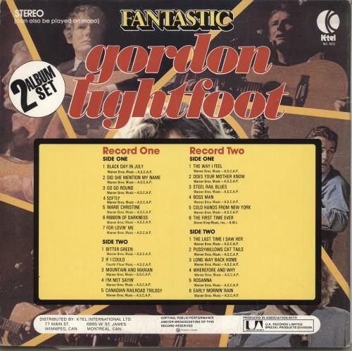 Gordon Lightfoot Fantastic 2-LP vinyl record set (Double LP Album) Canadian GDN2LFA694177