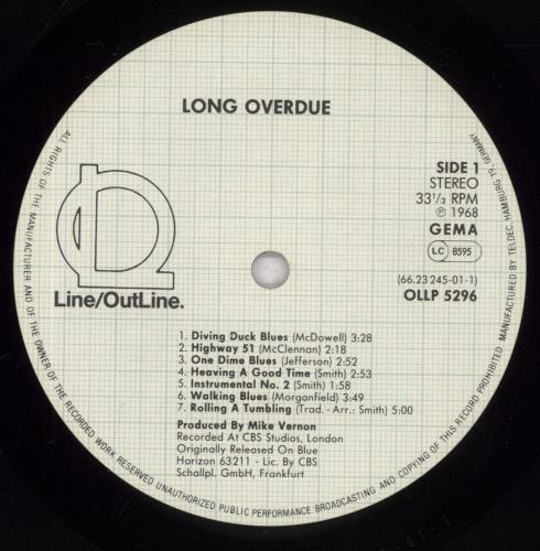 Gordon Smith Long Overdue vinyl LP album (LP record) German GQSLPLO834162