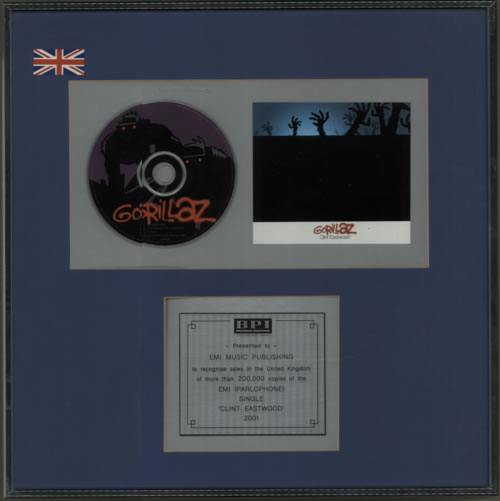 Gorillaz Clint Eastwood - Silver award disc UK GLZAWCL602170