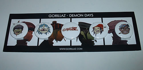 Gorillaz Demon Days - Button Badge Set memorabilia UK GLZMMDE331093
