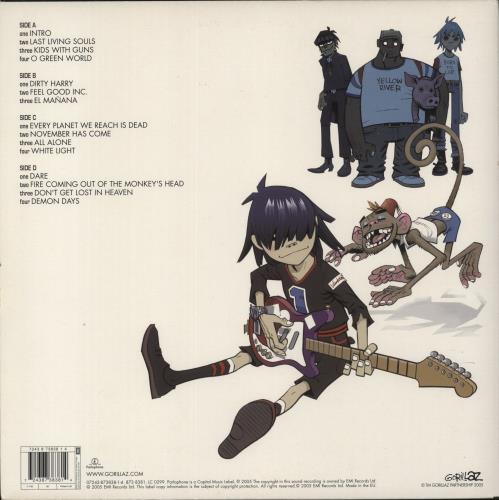 Gorillaz Demon Days - VG 2-LP vinyl record set (Double LP Album) UK GLZ2LDE886878