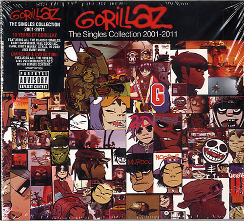 Gorillaz The Singles Collection 2001-2011 2-disc CD/DVD set UK GLZ2DTH628510