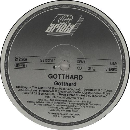 Gotthard Gotthard vinyl LP album (LP record) German ZQ4LPGO718203