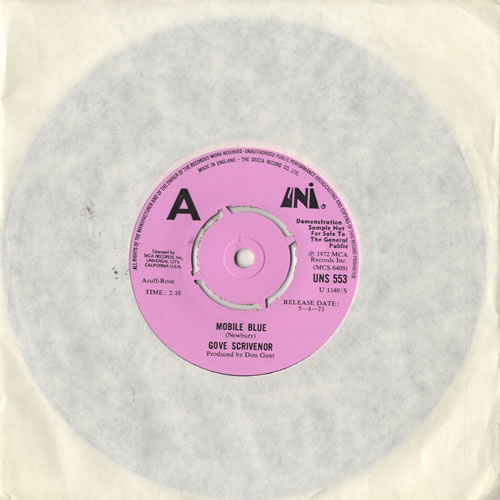 Gove Scrivenor Mobile Blue 7" vinyl single (7 inch record / 45) UK GVO07MO483997