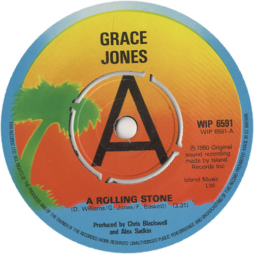 Grace Jones A Rolling Stone 7" vinyl single (7 inch record / 45) UK GJO07AR450222