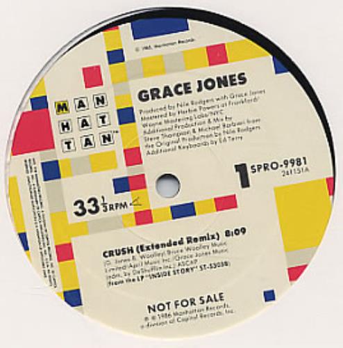 Grace Jones Crush 12" vinyl single (12 inch record / Maxi-single) US GJO12CR31983