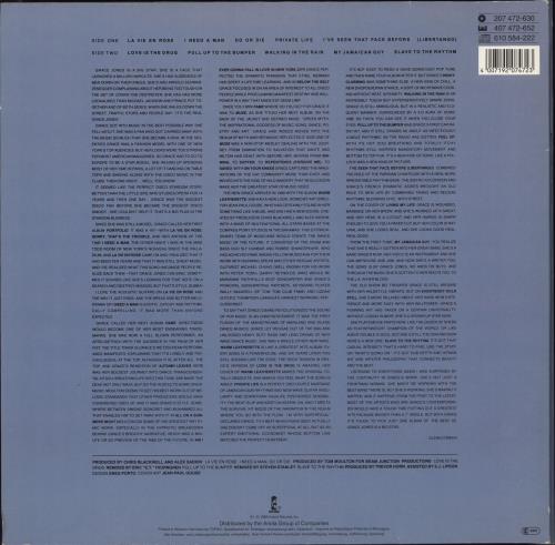 Grace Jones Island Life vinyl LP album (LP record) German GJOLPIS707516