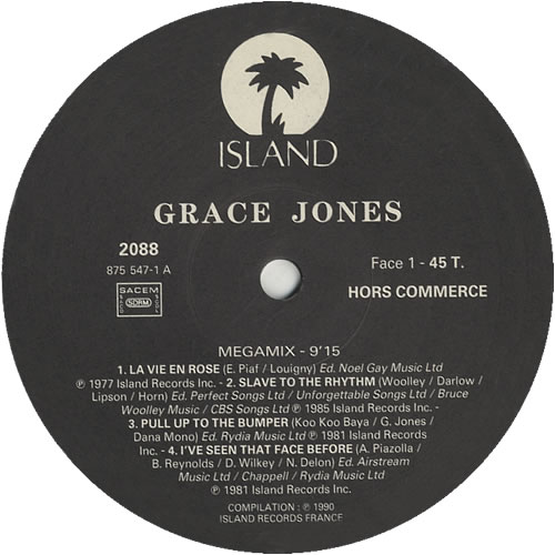 Grace Jones Megamix 12" vinyl single (12 inch record / Maxi-single) French GJO12ME455126