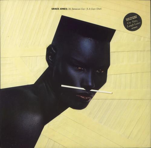 Grace Jones My Jamaican Guy - hype sticker 12" vinyl single (12 inch record / Maxi-single) UK GJO12MY819376