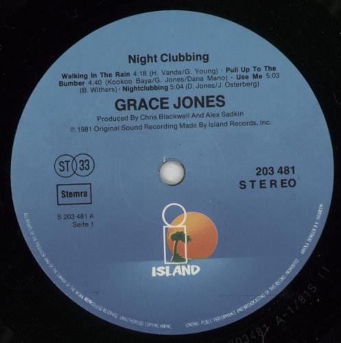 Grace Jones Nightclubbing - 2nd vinyl LP album (LP record) German GJOLPNI660056