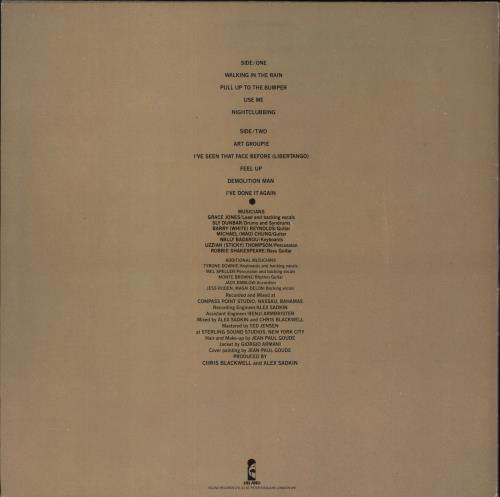 Grace Jones Nightclubbing vinyl LP album (LP record) UK GJOLPNI381194