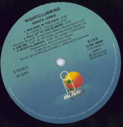 Grace Jones Nightclubbing vinyl LP album (LP record) Italian GJOLPNI779964